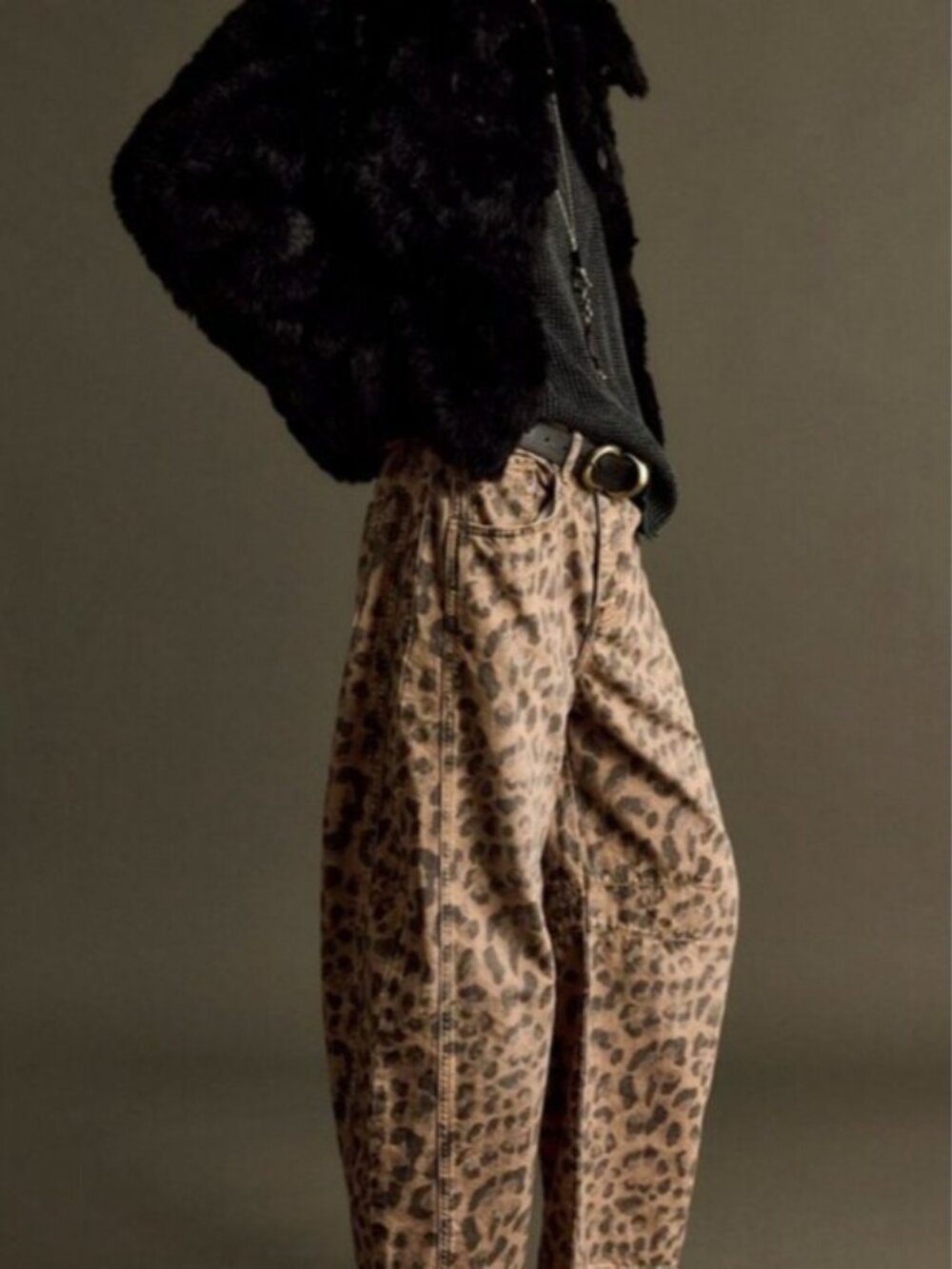 29 LONG We The Free People Good Luck Printed Barrel Jeans Cheetah Leopard Animal